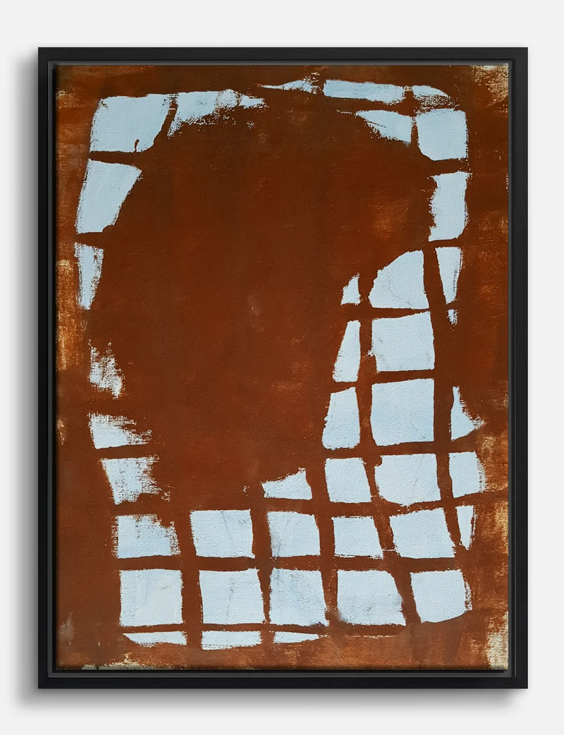 Rust Grid Abstract Canvas Print