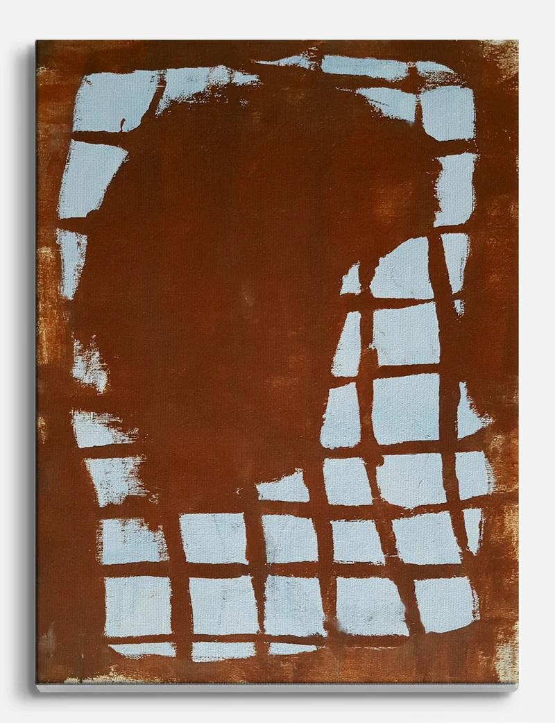 Rust Grid Abstract Canvas Print