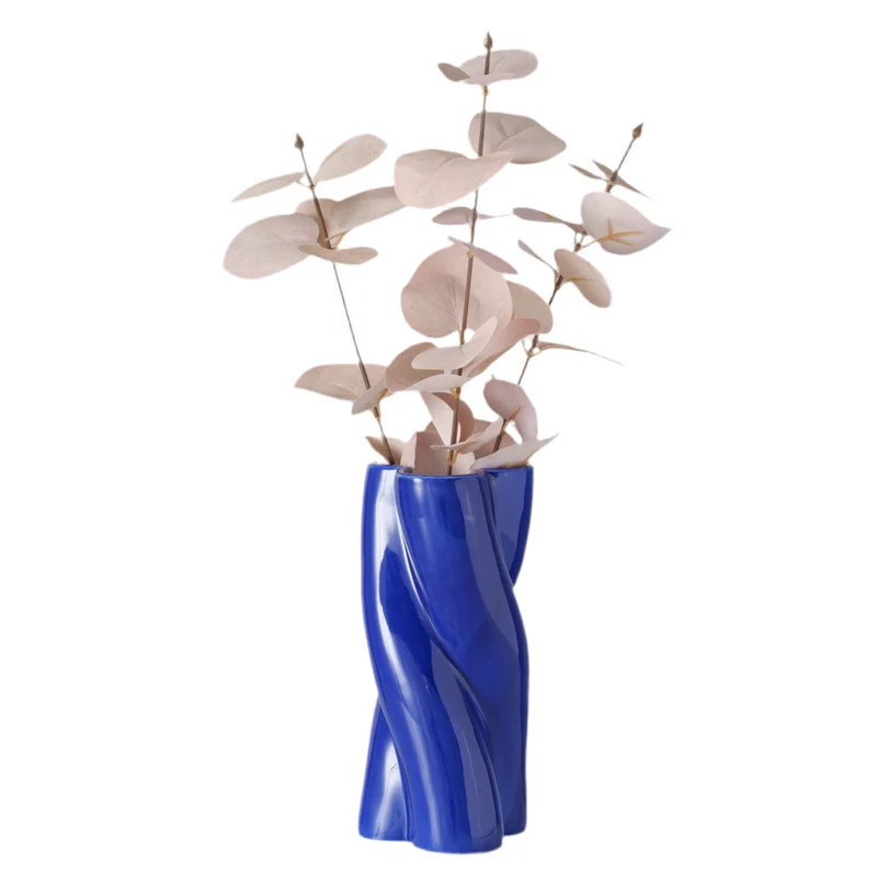 Vase Jupiter, Handgefertigte Keramik, Exklusives Design bei BOLTZE, Blau