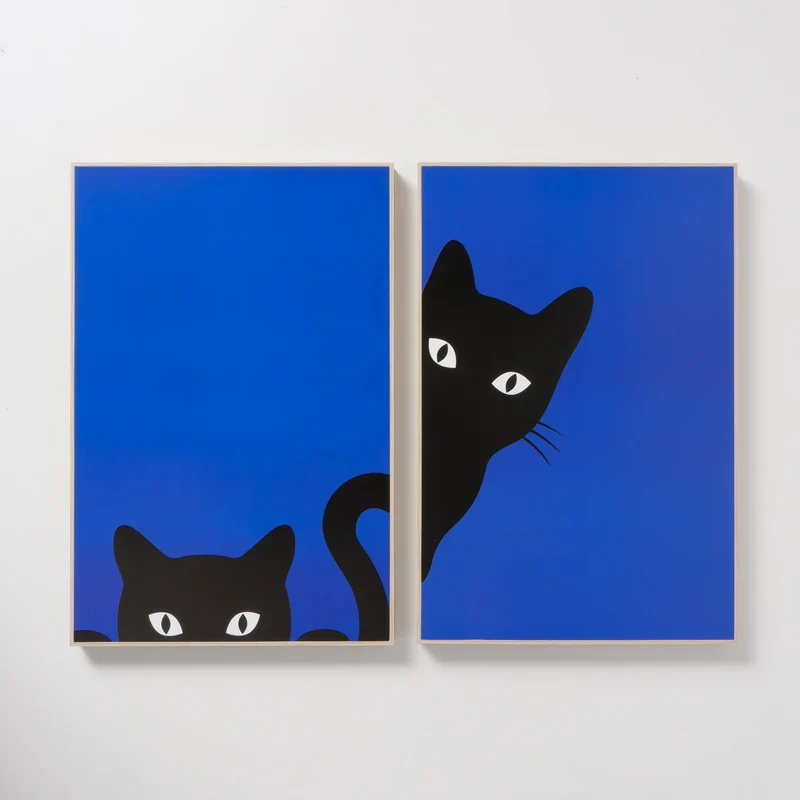 Gerahmtes Poster Ciao Gatto (2er Set) Katzen Wandbild