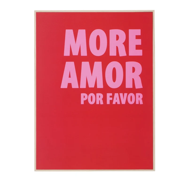Bild "Amor" – "MORE AMOR POR FAVOR" in Rot und Pink