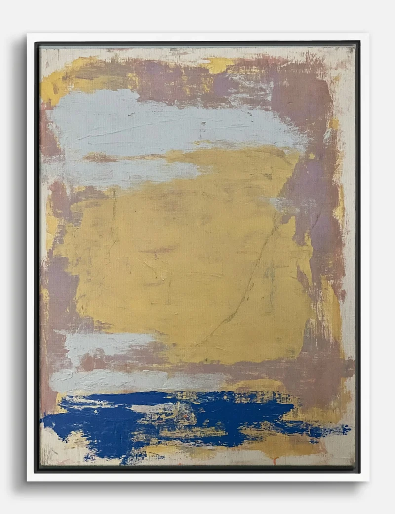 Mustard Field with Blue Band Canvas Print