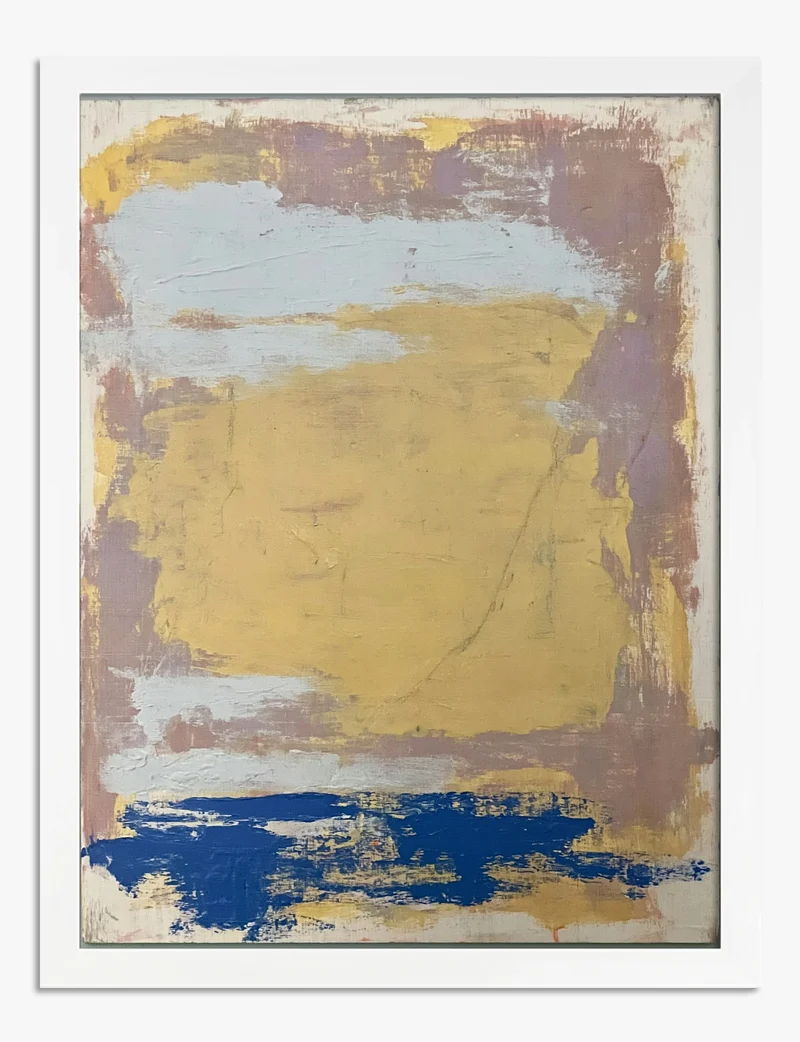 Mustard Field with Blue Band Art Print