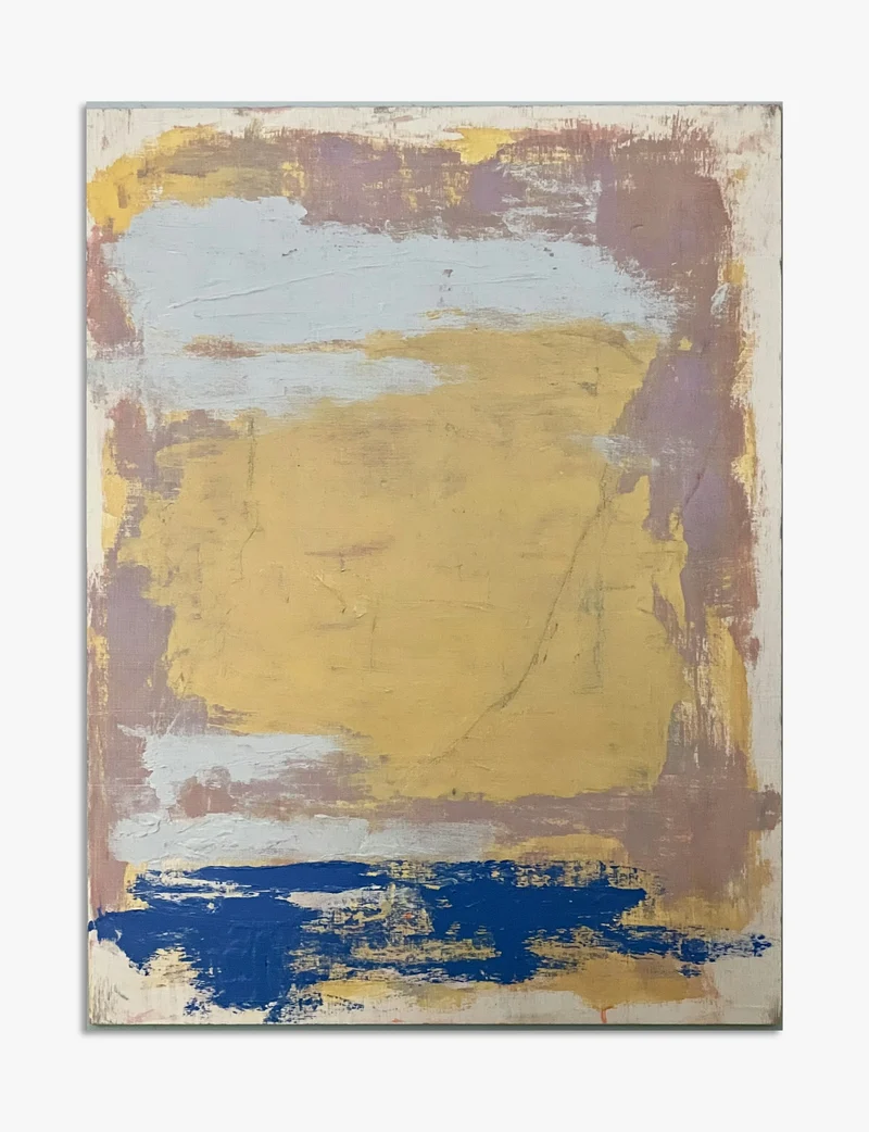 Mustard Field with Blue Band Art Print