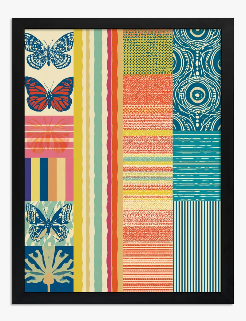 Summer Pattern Patchwork Art Print