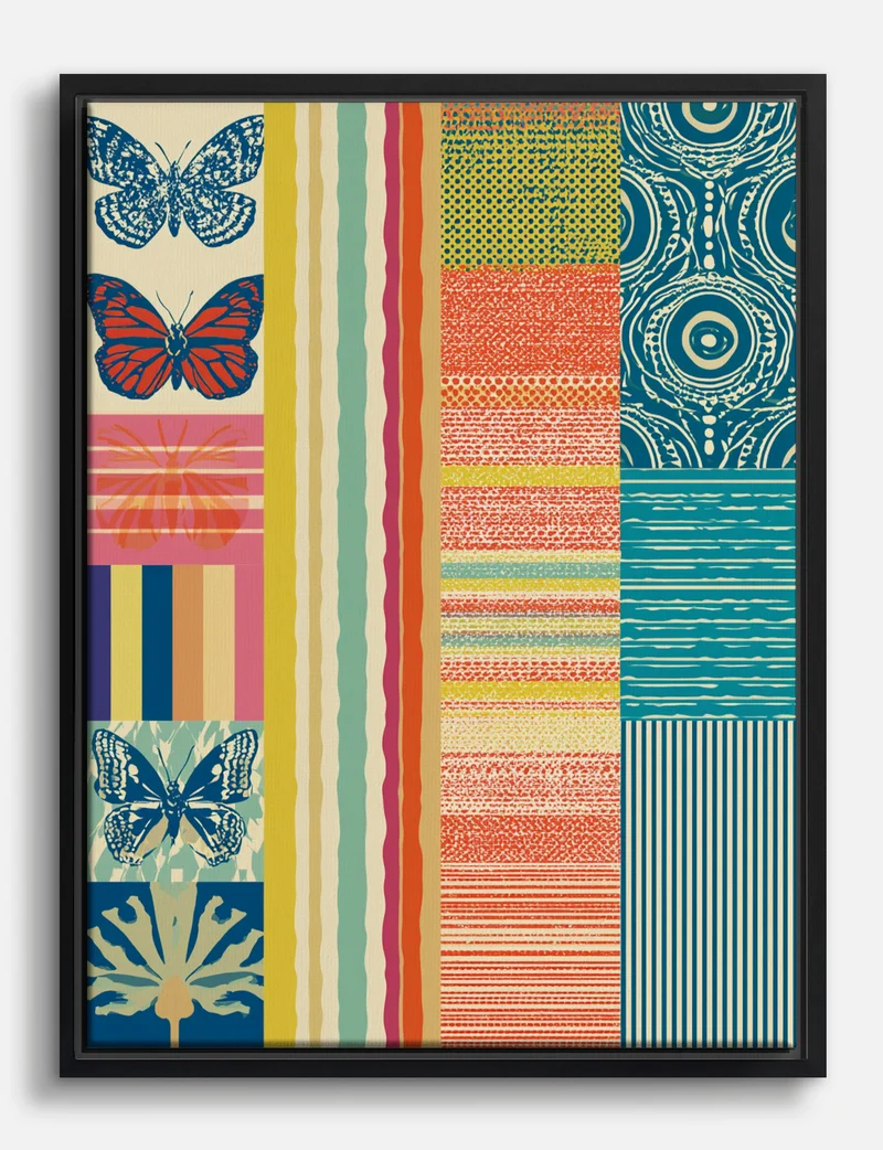 Summer Pattern Patchwork Canvas Print