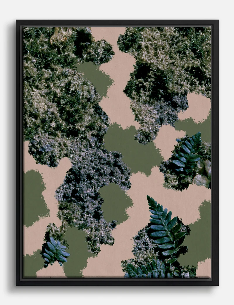 Moss and Fern Collage Canvas Print