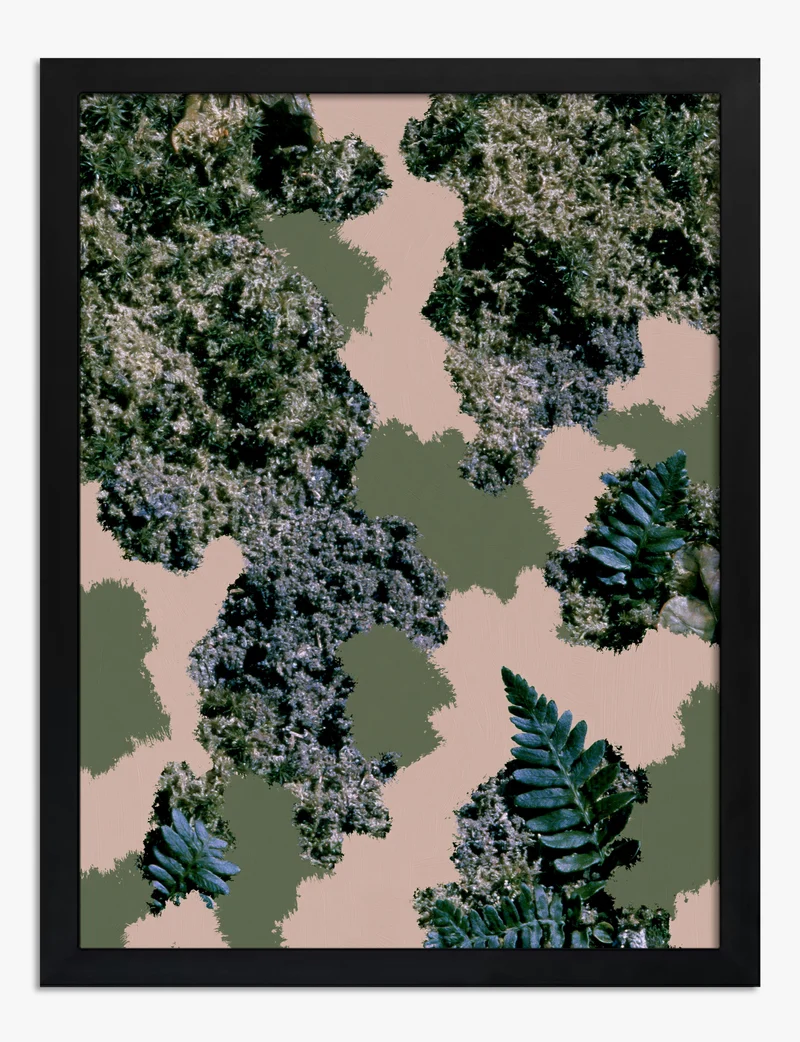 Moss and Fern Collage Art Print